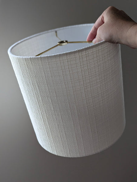 Cloud White Vintage Woven Fabric Lamp Shade - 10 in. D x 10 in. H