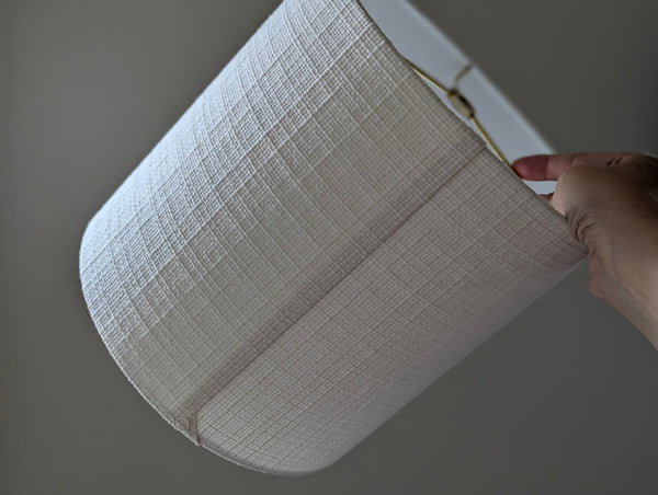 Cloud White Vintage Woven Fabric Lamp Shade - 10 in. D x 10 in. H