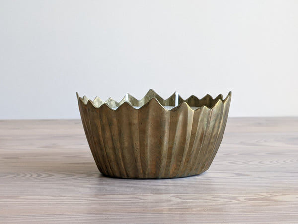 Vintage Brass Leaf Candle