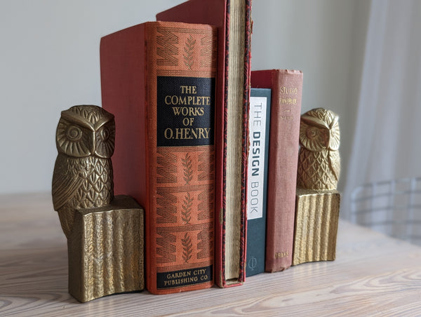Vintage Brass Owl Bookends