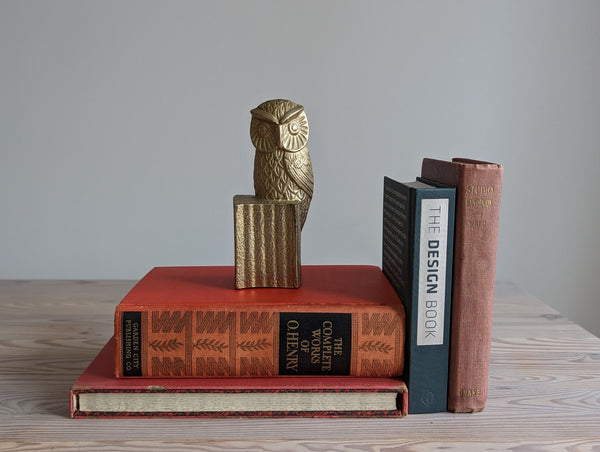 Vintage Brass Owl Bookends