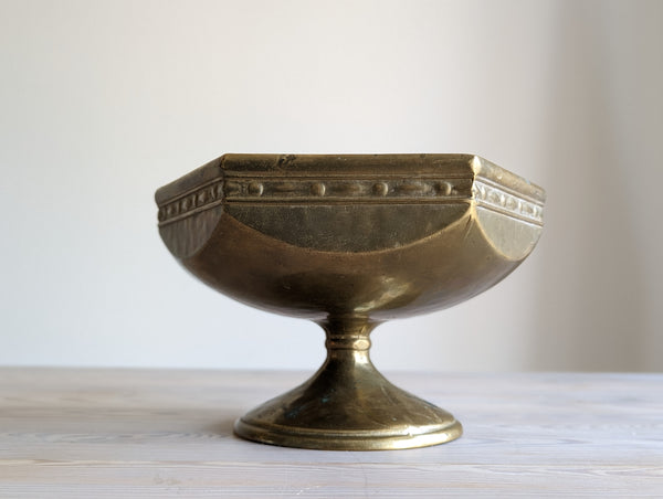 Vintage Brass Medieval Pedestal Candle