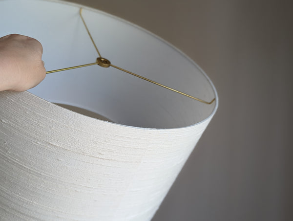 Bespoke Lamp Shade in Ivory Dupioni Silk