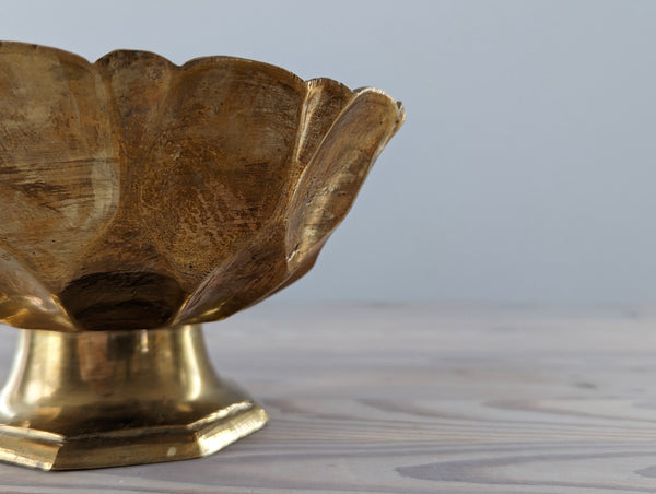 Vintage Brass Pedestal Candle