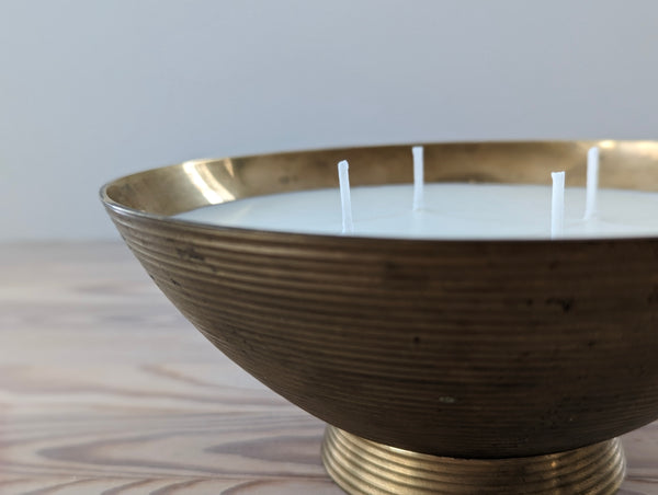 Vintage Brass Simple Striped Candle