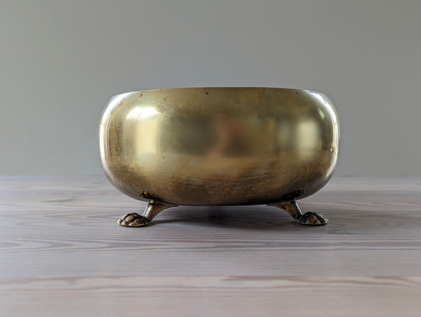 Vintage Brass Claw Foot Candle
