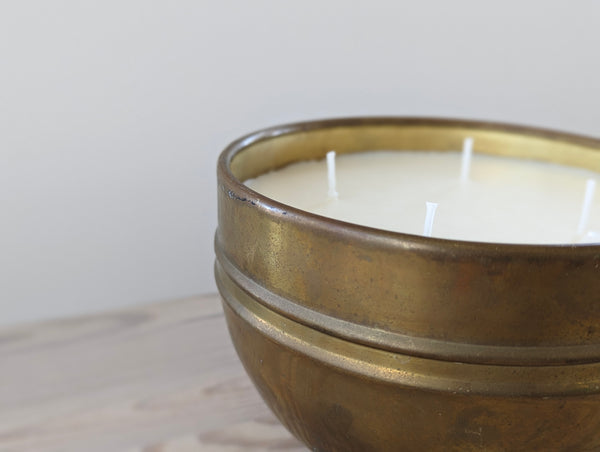 Vintage Brass Lion Foot Candle