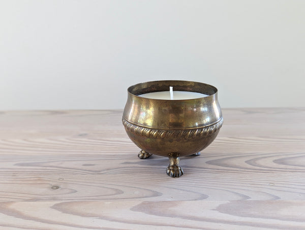 Vintage Brass Candle - Small with Feet