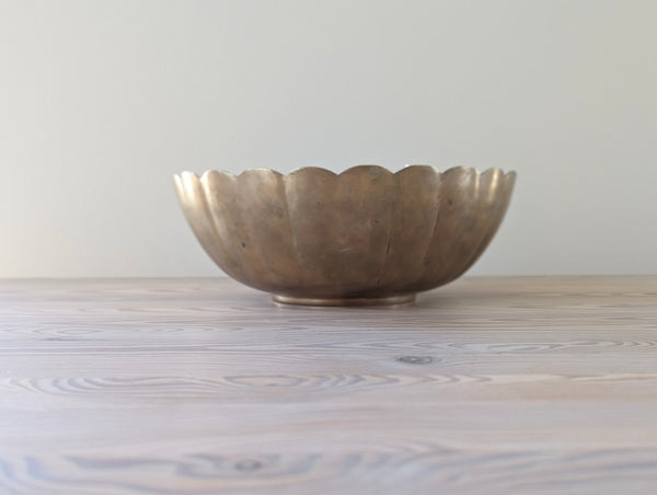 Vintage Brass Scalloped Candle - Extra Large