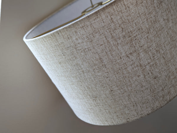 Handmade Lamp Shade with Euro Fitter in Calacatta Gold Flax Fabric