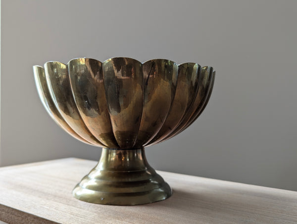 Vintage Brass Pedestal Candle