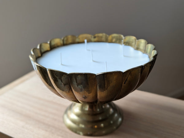 Vintage Brass Pedestal Candle