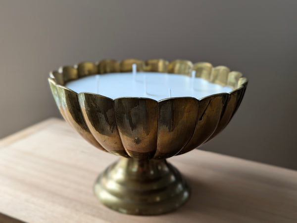 Vintage Brass Pedestal Candle