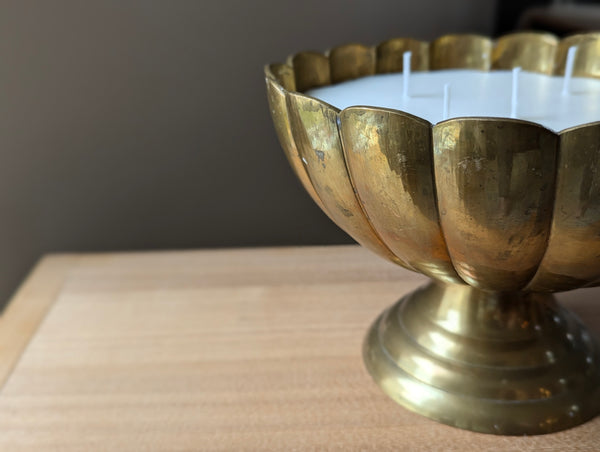 Vintage Brass Pedestal Candle