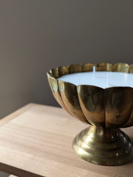 Vintage Brass Pedestal Candle