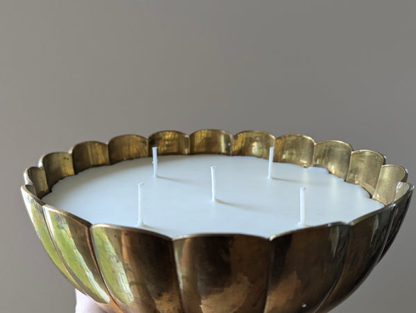 Vintage Brass Pedestal Candle