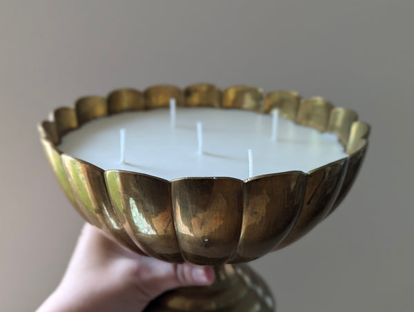 Vintage Brass Pedestal Candle