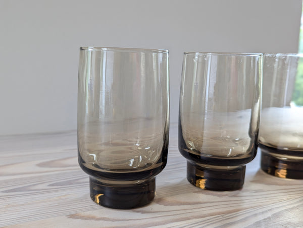 Vintage Smokey Brown 'Tawny' Drinking Glasses Medium - Set of 4