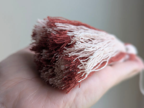 Natural Cotton Striped Tassels with Jasper Beads