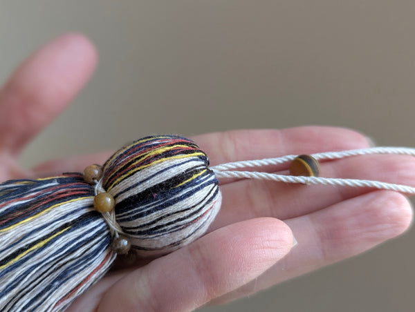 ND Cotton Tassel with Jasper Beads in Primaries and Brown