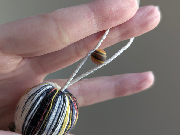 ND Cotton Tassel with Jasper Beads in Primaries and Brown