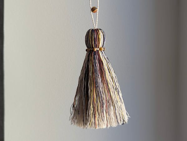 ND Cotton Tassel with Jasper Beads in Primaries and Brown