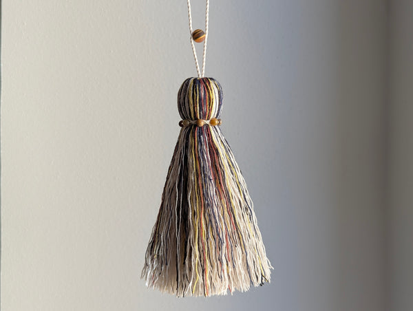 ND Cotton Tassel with Jasper Beads in Primaries and Brown