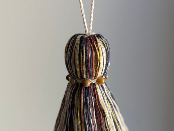 ND Cotton Tassel with Jasper Beads in Primaries and Brown