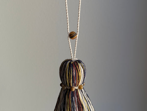 ND Cotton Tassel with Jasper Beads in Primaries and Brown