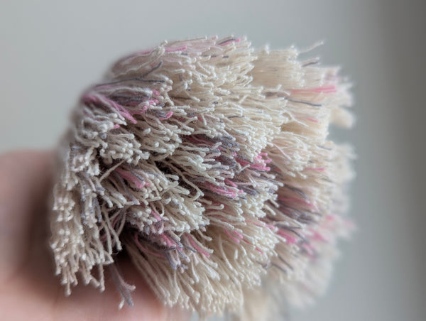 ND Cotton Tassel with Jasper Beads in Pale Pink and Grey