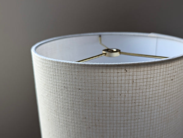 Handmade Lamp Shade in Grid Ecru Fabric