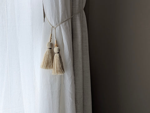 Modern Drapery Double Tassel Tie Backs