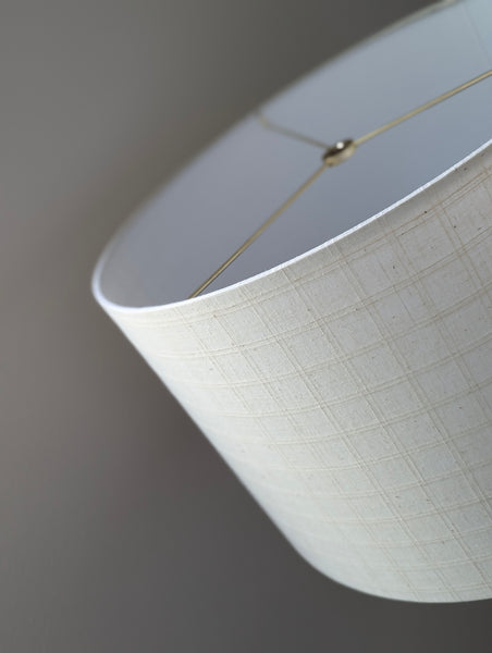 Handmade Lamp Shade in Windowpane Ecru Fabric
