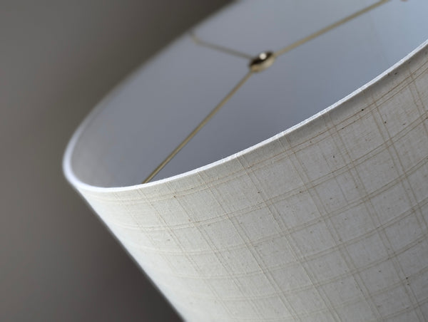 Handmade Lamp Shade in Windowpane Ecru Fabric