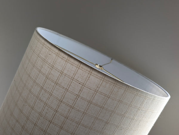 Handmade Lamp Shade in Windowpane Ecru Fabric