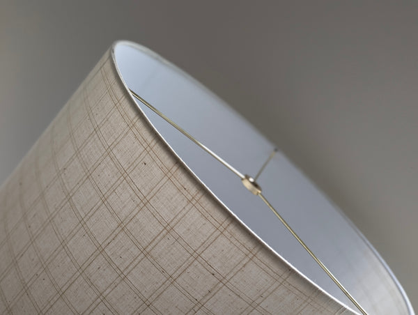 Handmade Lamp Shade in Windowpane Ecru Fabric