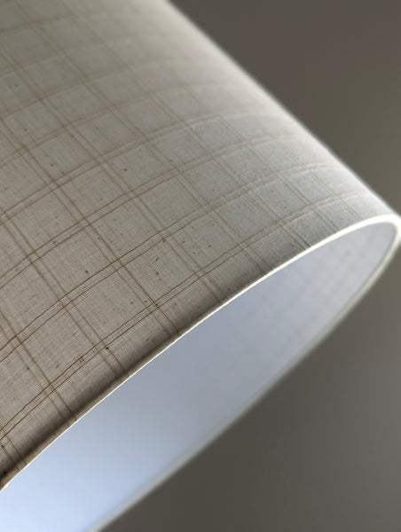 Handmade Lamp Shade in Windowpane Ecru Fabric