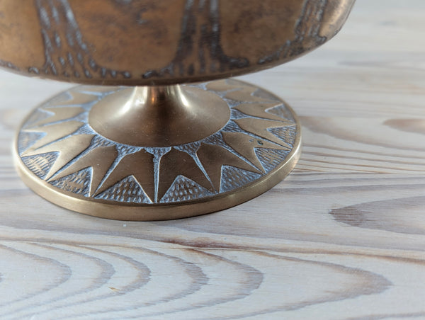 Vintage Brass MCM Pedestal Candle