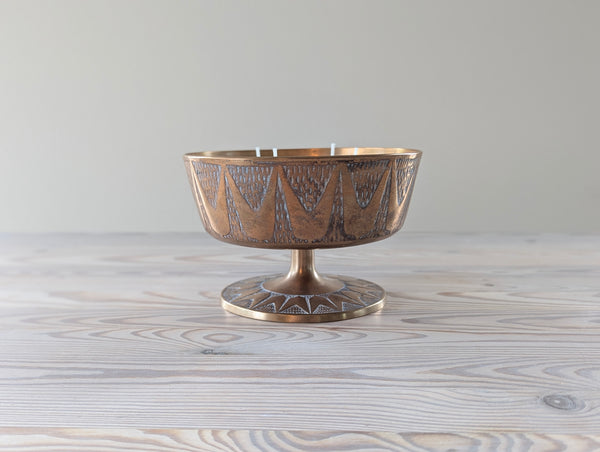 Vintage Brass MCM Pedestal Candle