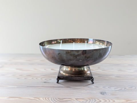 Vintage Brass MCM Pedestal Candle #245