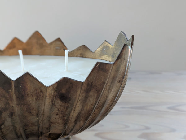 Vintage Brass Claw Footed Candle