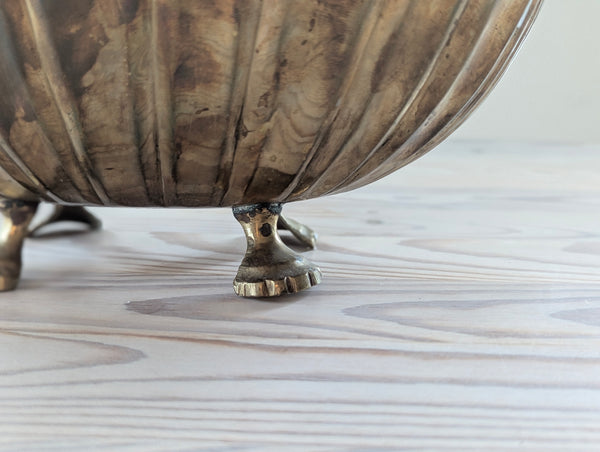 Vintage Brass Claw Footed Candle
