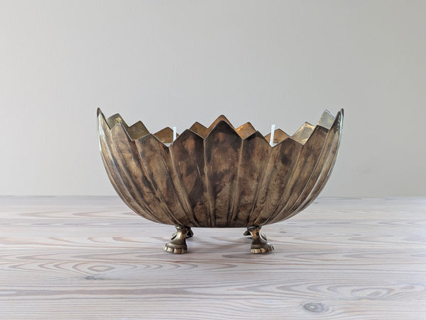 Vintage Brass Claw Footed Candle