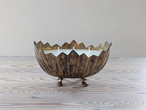 Vintage Brass Claw Footed Candle