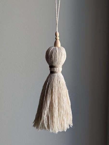 Natural Cotton Tassel with Simple Stripes #146