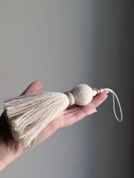 Natural Cotton Tassel with Simple Stripes #146