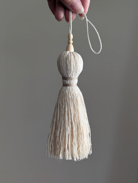 Natural Cotton Tassel with Simple Stripes #146