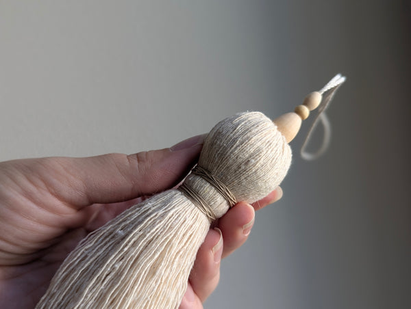 Natural Cotton Tassel with Simple Stripes #146