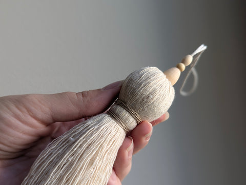 Natural Cotton Tassel with Simple Stripes #146
