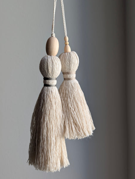 Natural Cotton Tassel with Simple Stripes #146